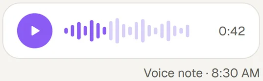 A 42-second voice note